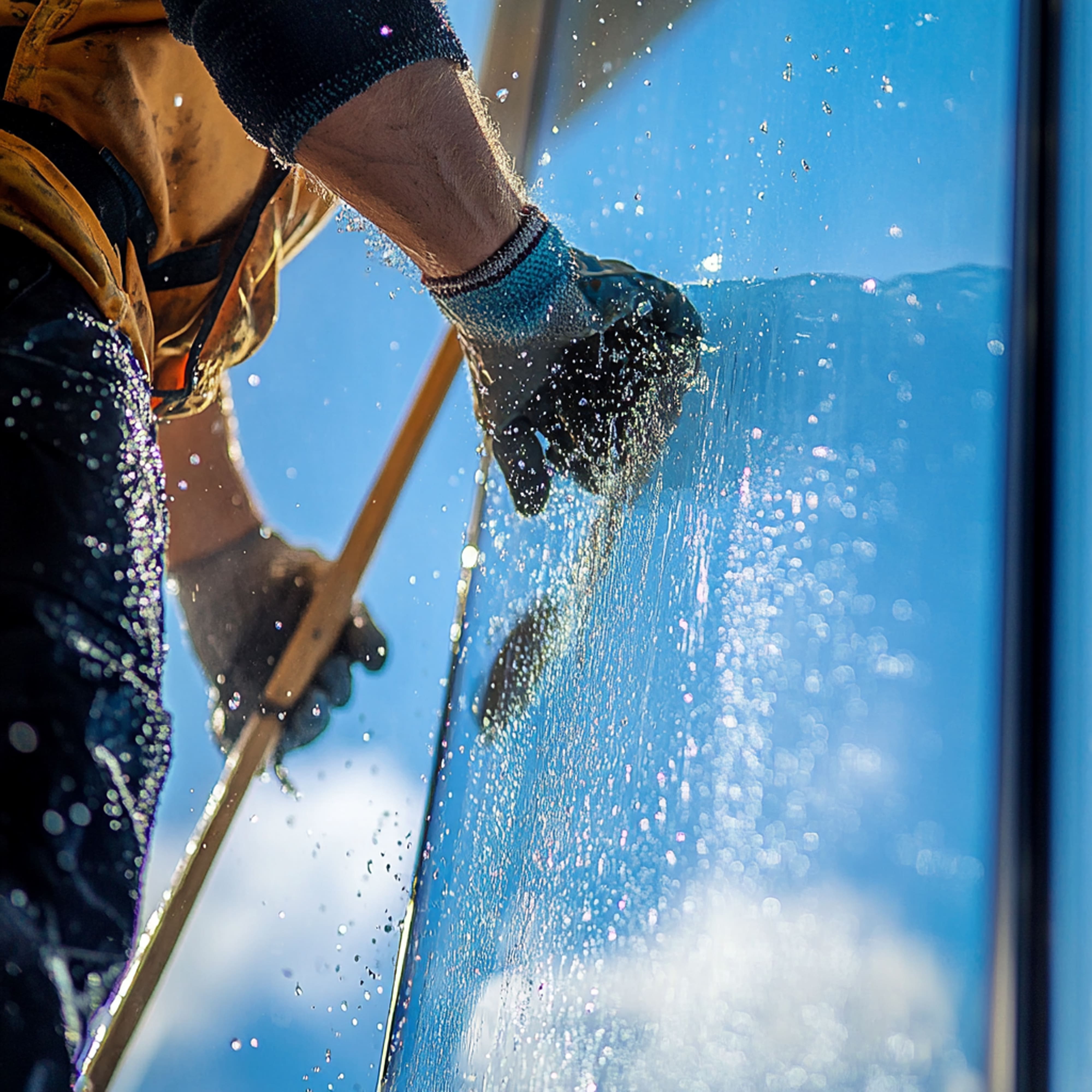 Nettoyage de vitres sur site professionnel